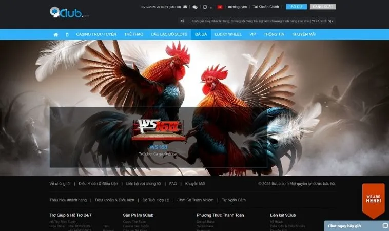 Giao diện sảnh đá gà 9Club