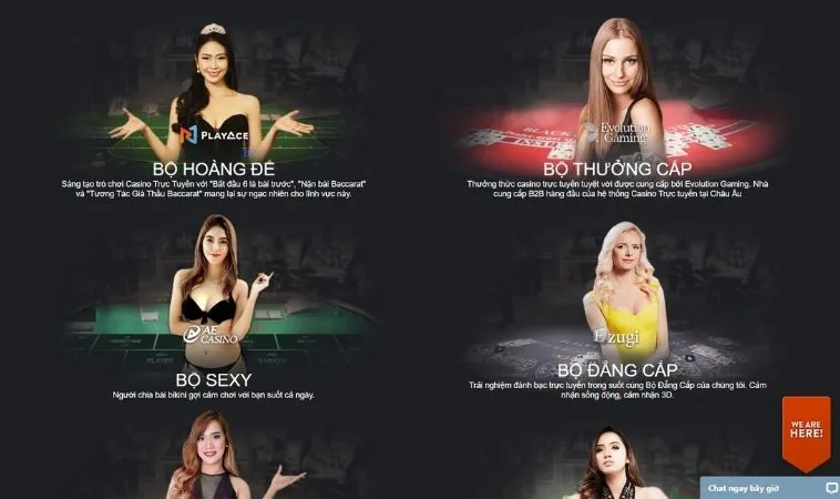 Đa dạng các sảnh Casino Online uy tín hợp tác với 9Club