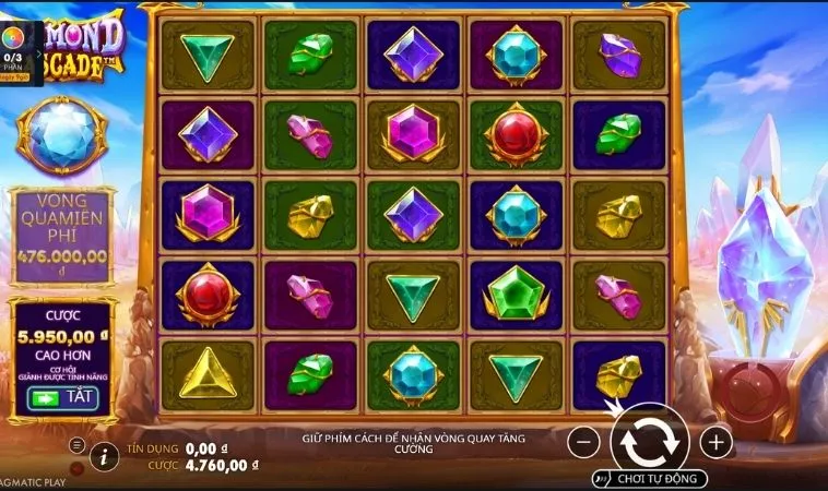 Chinh Phục Đỉnh Cao Trò Chơi Nổ Hũ Kim Cương Tại 9Club Ngay Hôm Nay 2 Giao diện chơi Nổ Hũ Kim Cương Tại 9Club